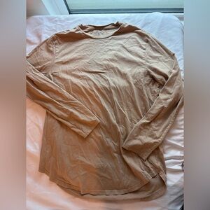 H&M Long Sleeve T-shirt Long Fit Size L Tan